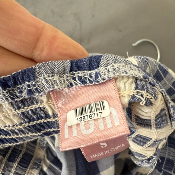 Nom Maternity Blue and White Checkered Jumpsuit - Picture 8 of 8